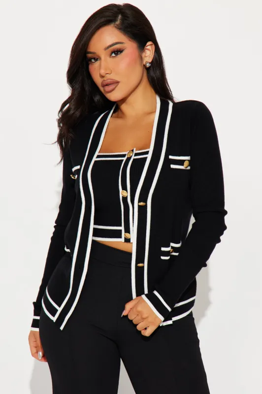 Lunch In Paris 2 Piece Sweater - Black/White sold by Fashion Nova