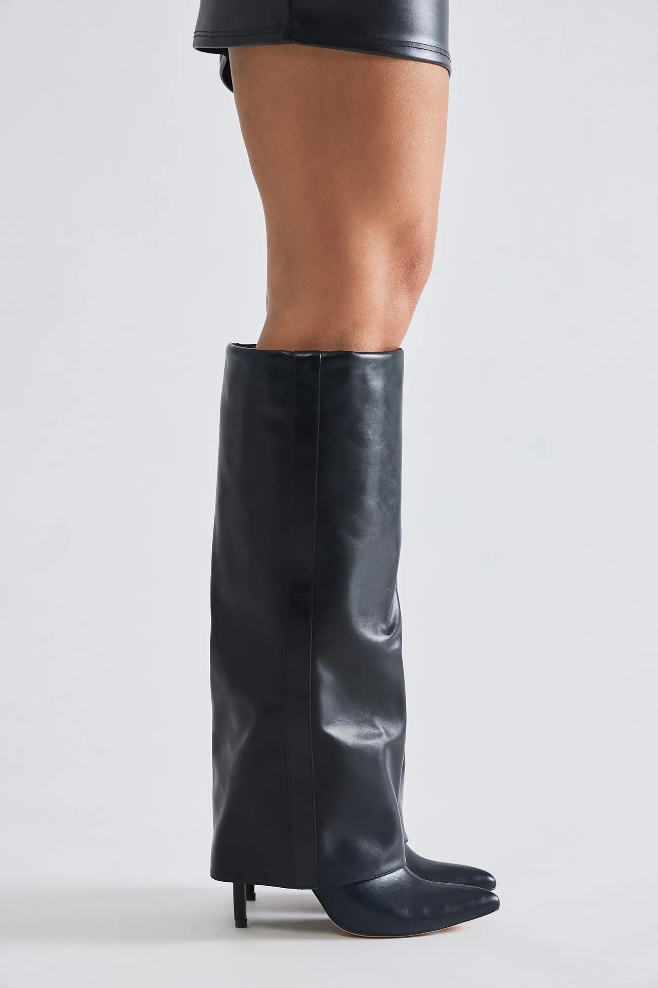 Always A Baddie Knee High Heeled Boots - Black sold by Fashion Nova product image thumbnail 4
