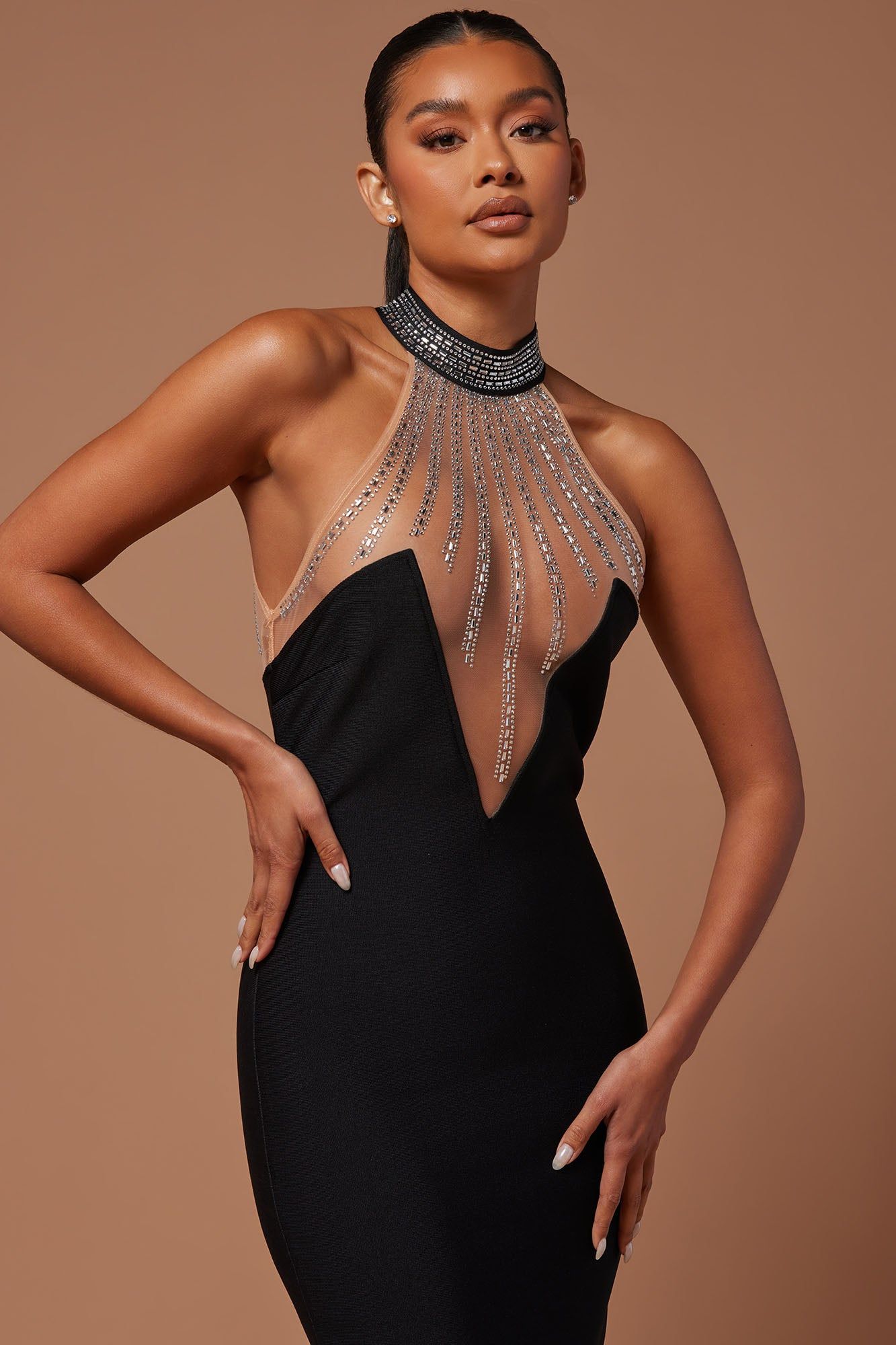 Lina Embellished Bandage Midi Dress - Black sold by Fashion Nova product image thumbnail 2