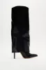 Always A Baddie Knee High Heeled Boots - Black sold by Fashion Nova