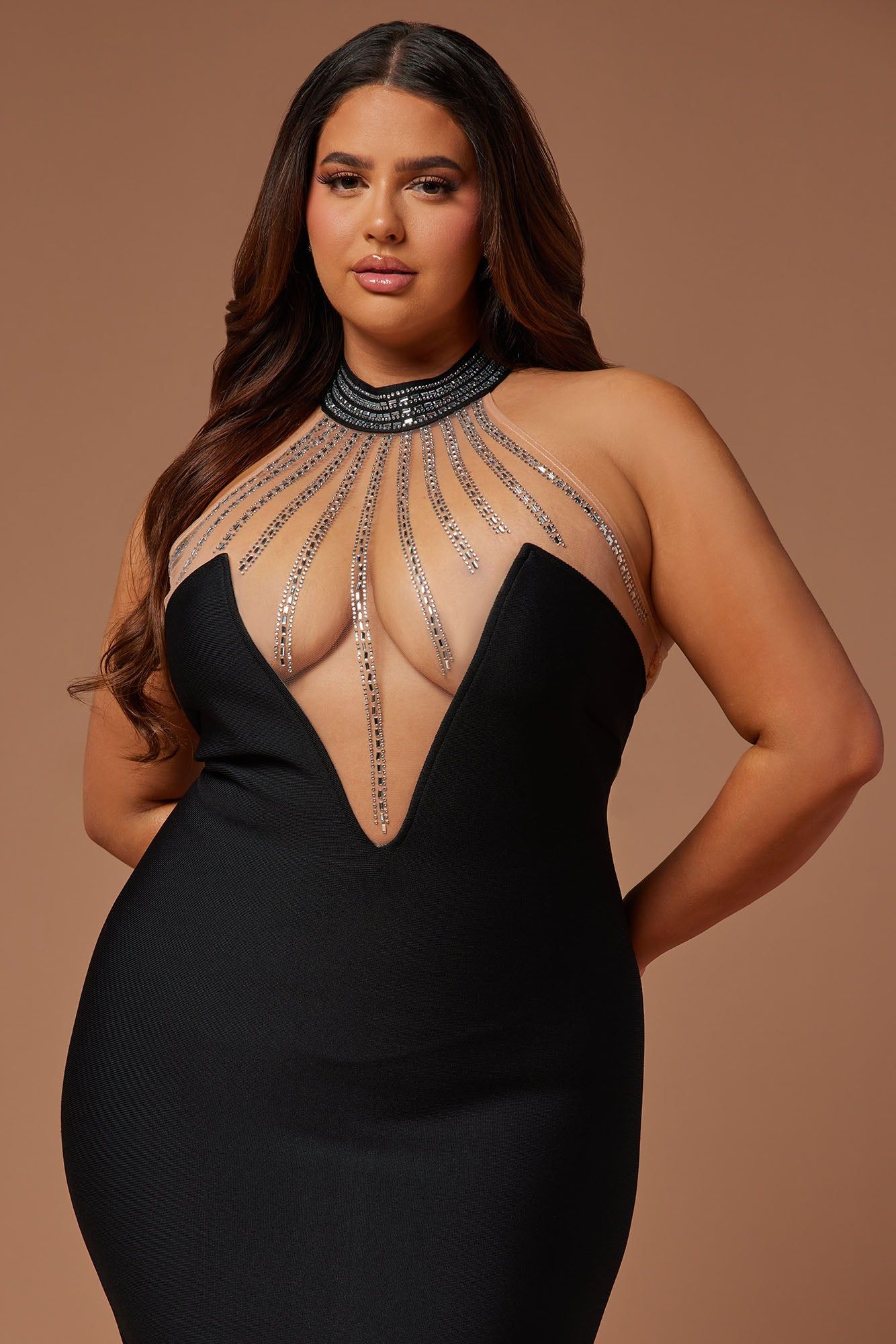 Lina Embellished Bandage Midi Dress - Black sold by Fashion Nova product image thumbnail 6