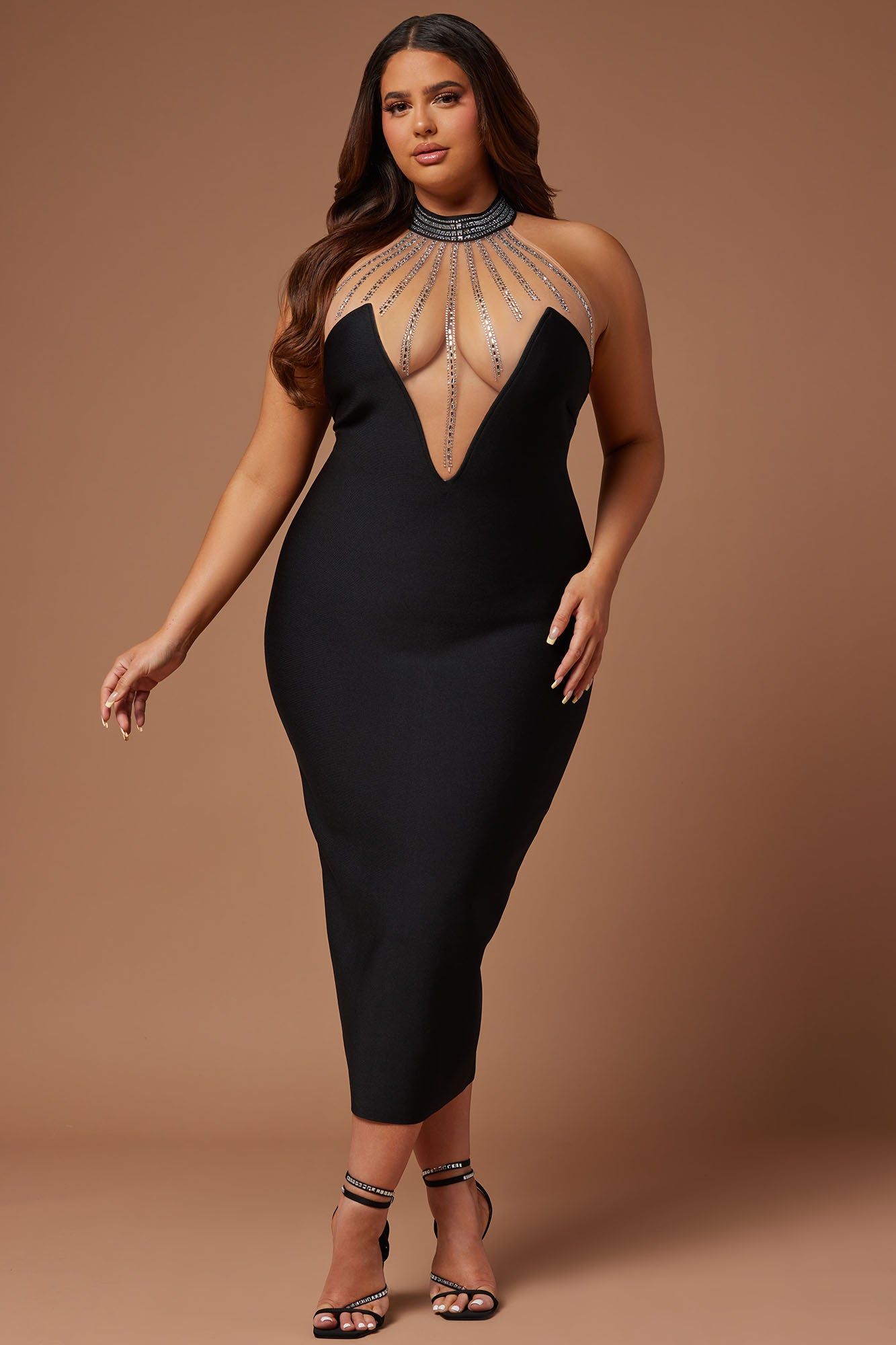 Lina Embellished Bandage Midi Dress - Black sold by Fashion Nova product image thumbnail 5