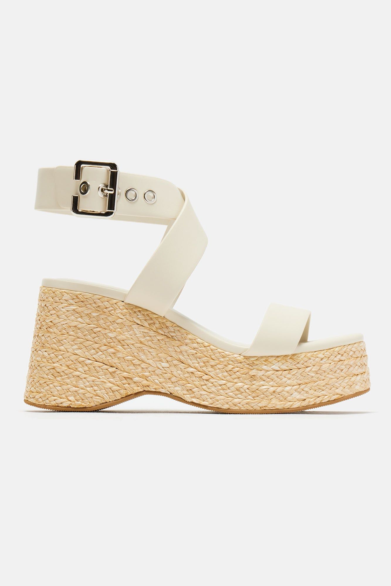Lainey Platform Wedges - Off White sold by Fashion Nova product image thumbnail 4