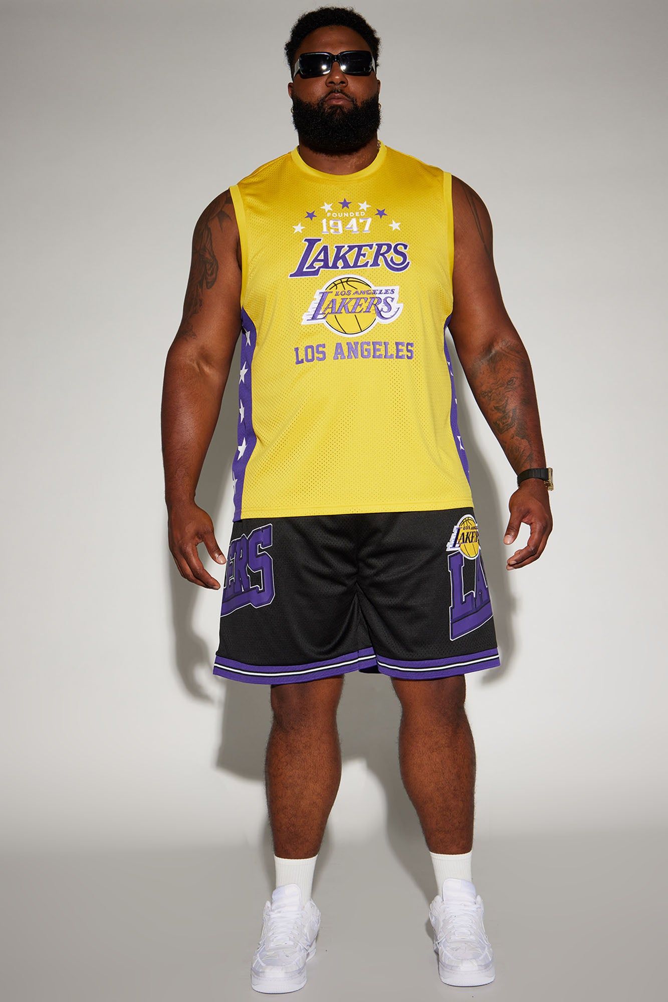 Lakers Step Back Mesh Shorts - Black sold by Fashion Nova product image thumbnail 2