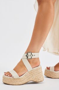 Lainey Platform Wedges - Off White sold by Fashion Nova