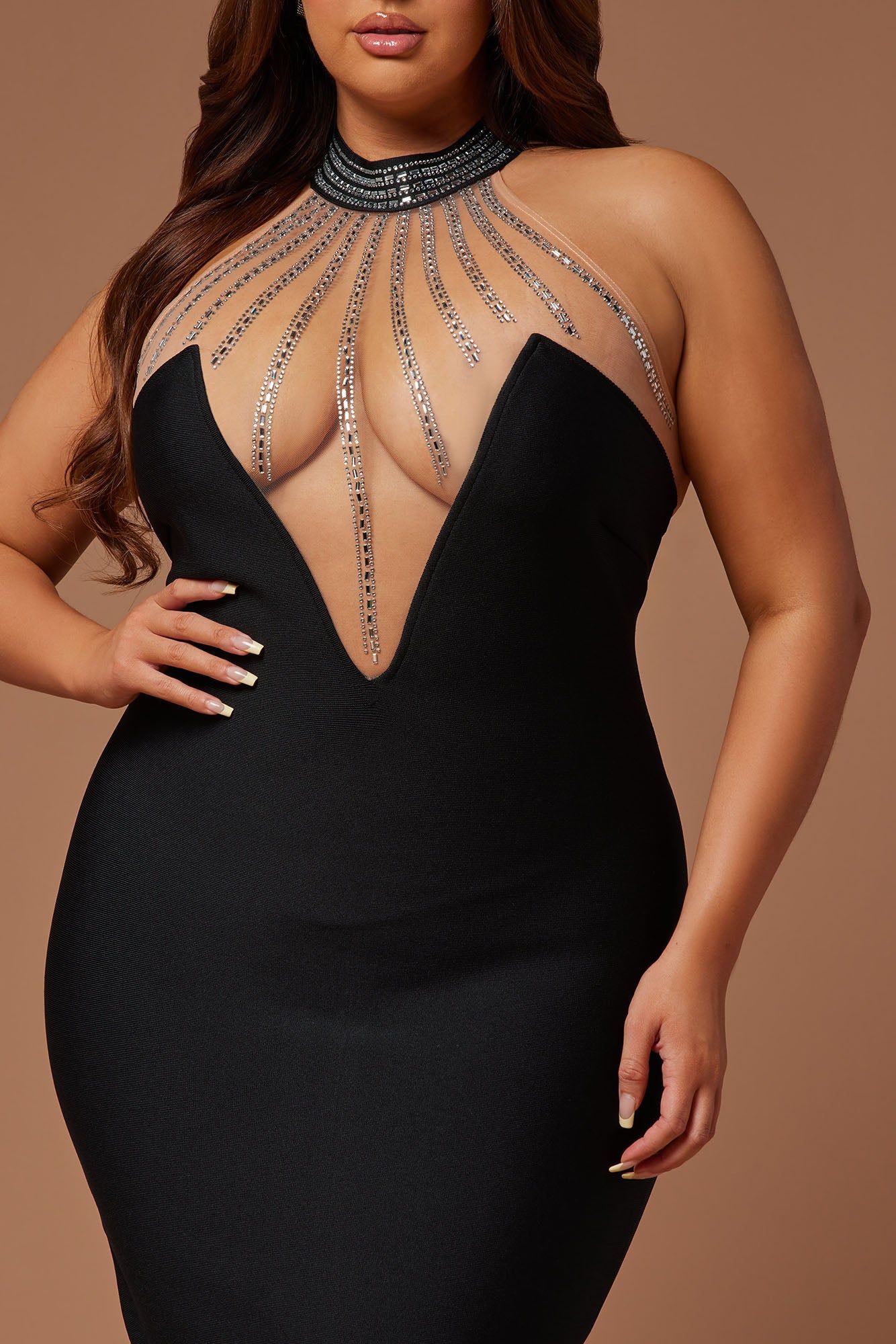 Lina Embellished Bandage Midi Dress - Black sold by Fashion Nova product image thumbnail 7