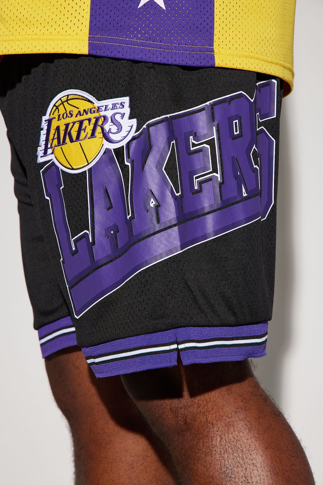 Lakers Step Back Mesh Shorts - Black sold by Fashion Nova product image thumbnail 3