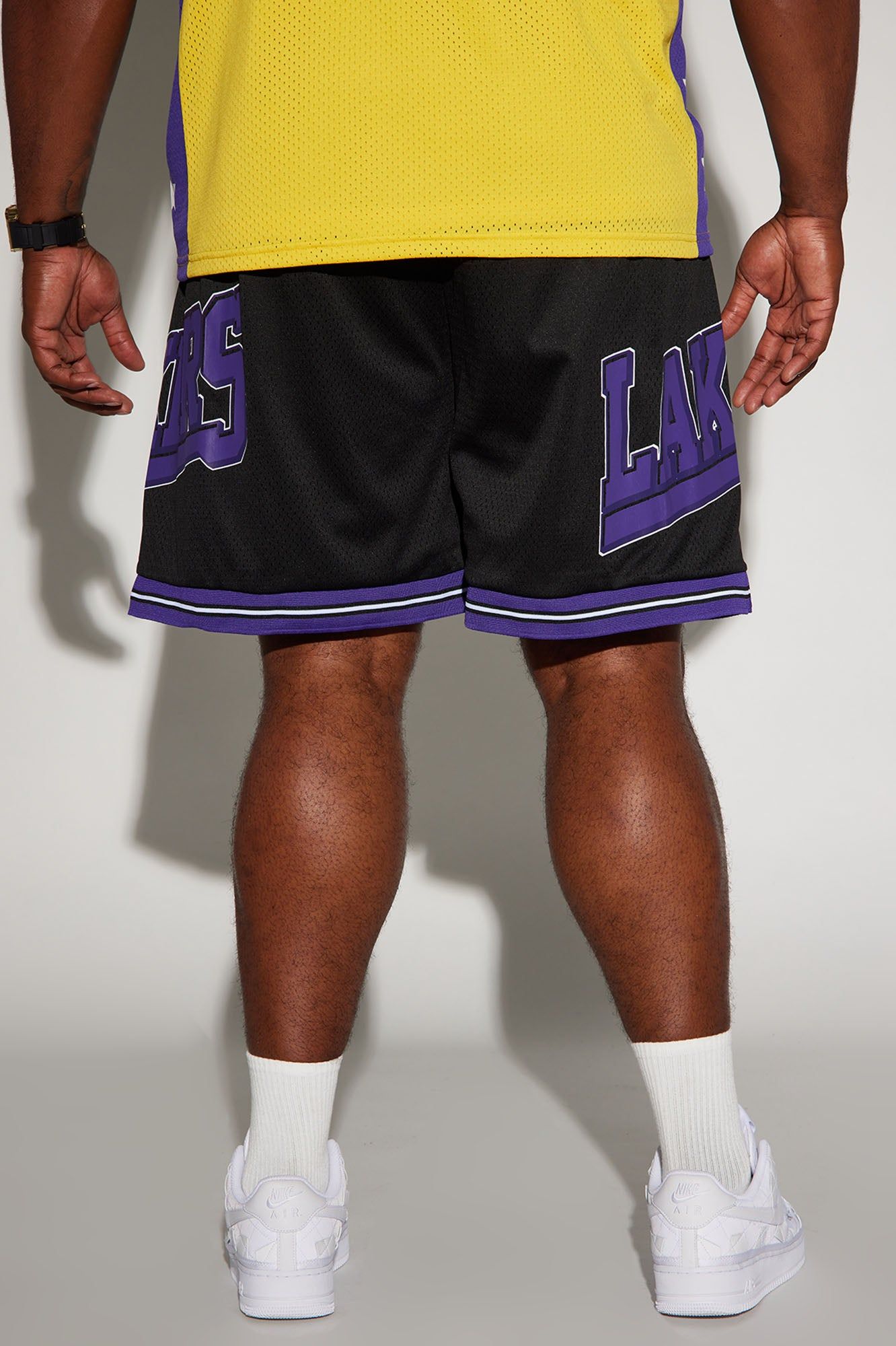 Lakers Step Back Mesh Shorts - Black sold by Fashion Nova product image thumbnail 4