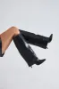 Always A Baddie Knee High Heeled Boots - Black sold by Fashion Nova