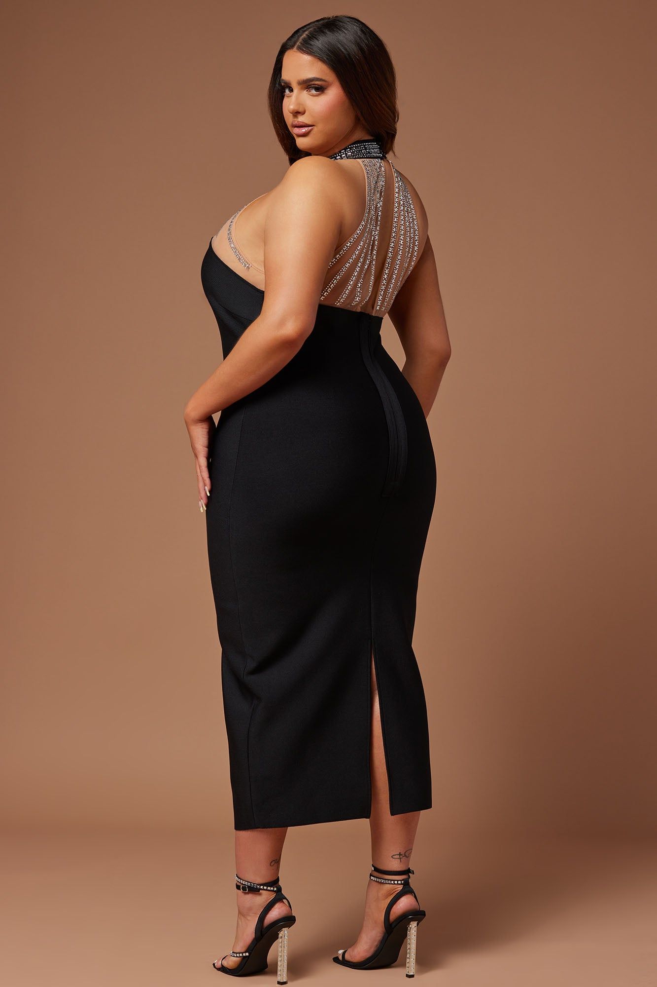 Lina Embellished Bandage Midi Dress - Black sold by Fashion Nova product image thumbnail 8
