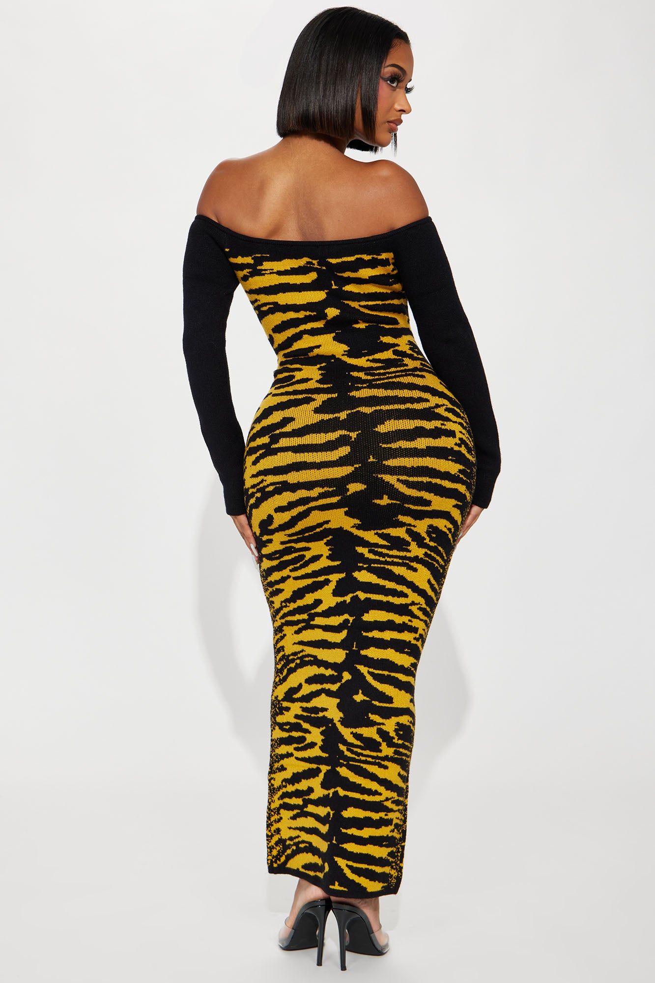 Queen Of The Jungle Sweater Maxi Dress - Black/combo sold by Fashion Nova product image thumbnail 3