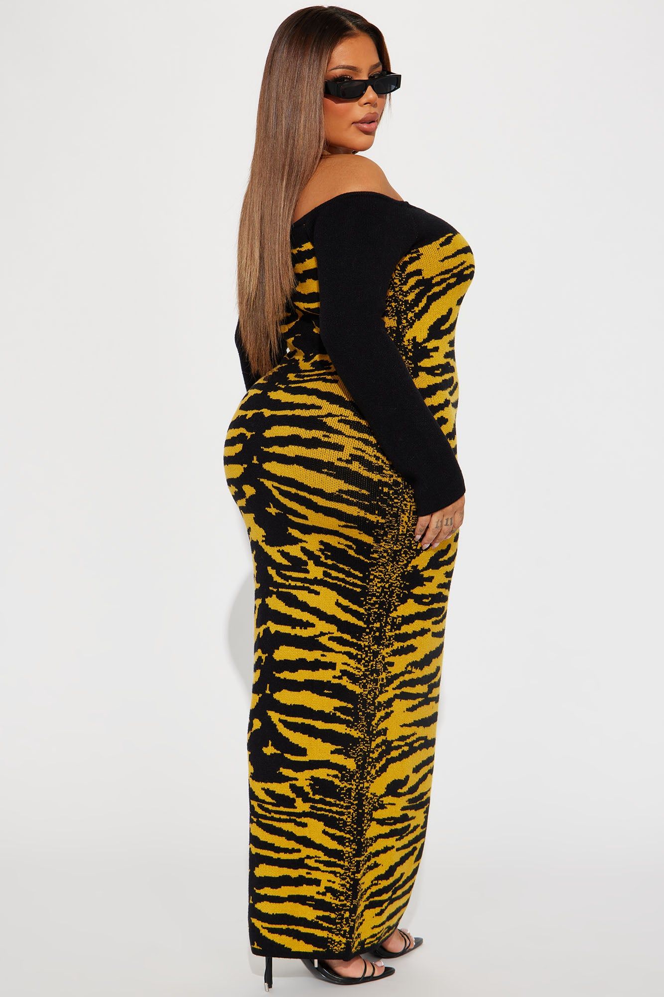Queen Of The Jungle Sweater Maxi Dress - Black/combo sold by Fashion Nova product image thumbnail 6
