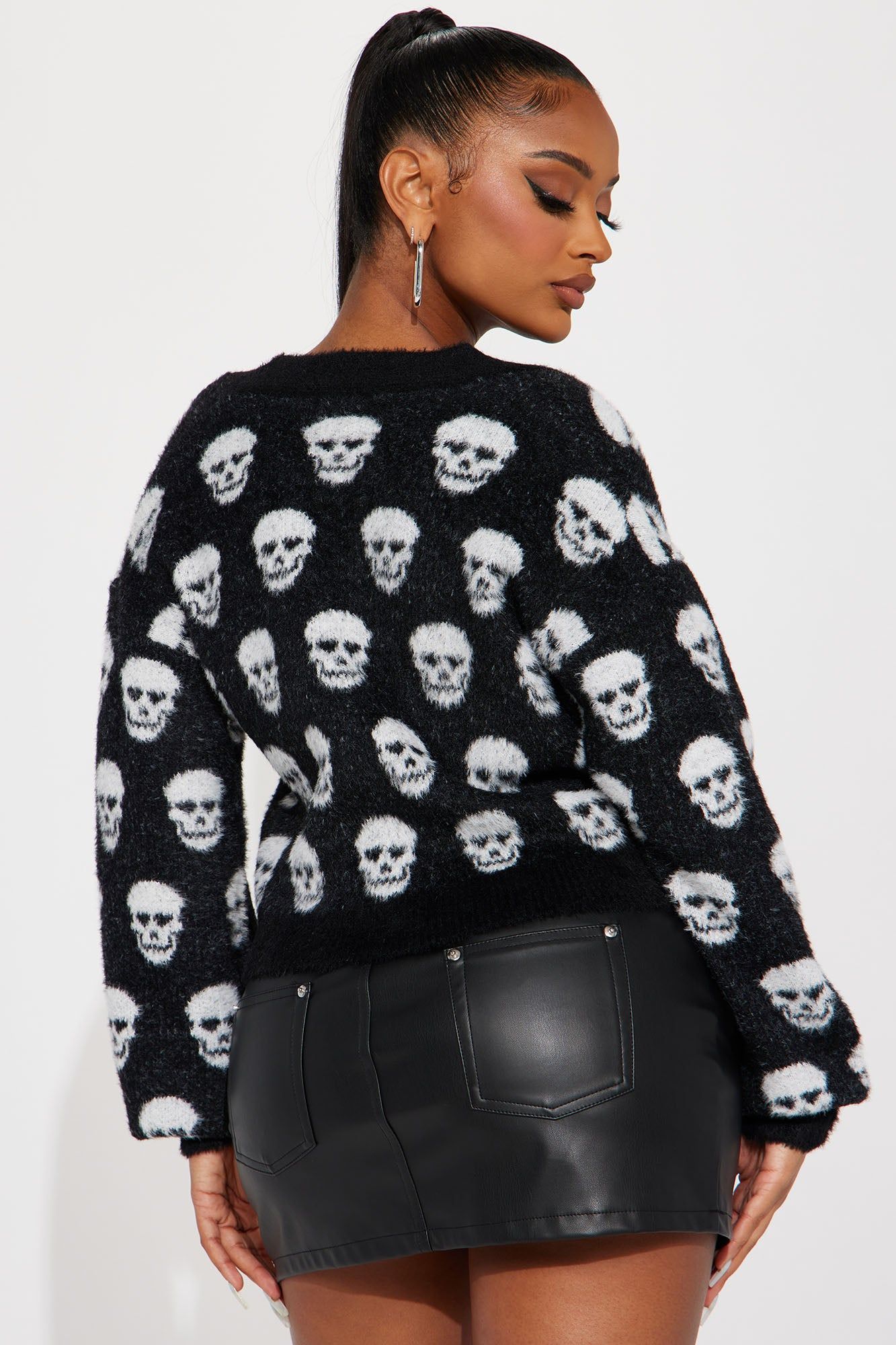 Skull Baddie Cardigan - Black/combo sold by Fashion Nova product image thumbnail 3
