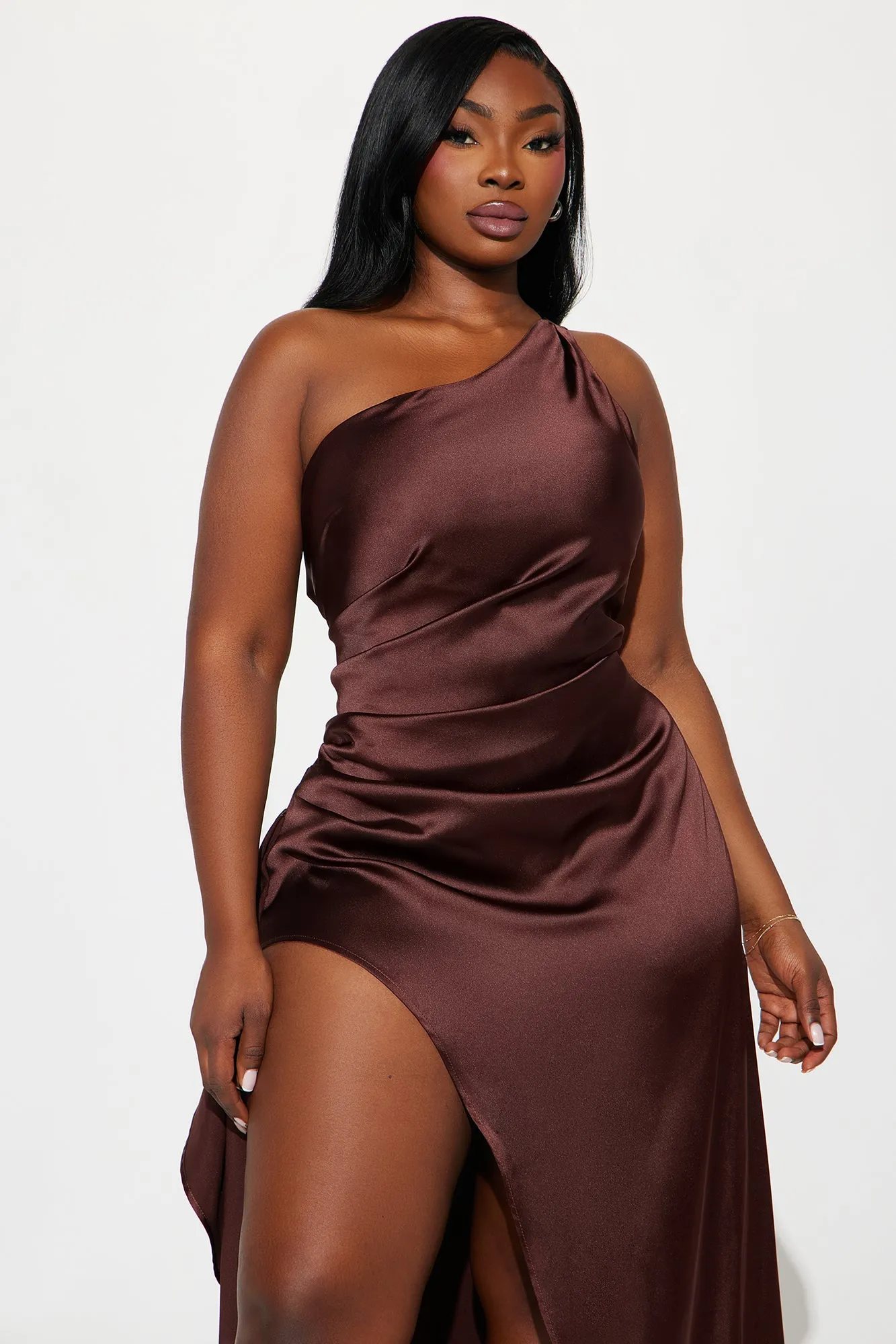 Angelic Aura Satin Gown - Chocolate sold by Fashion Nova product image thumbnail 5