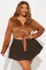 Yee Haw Faux Suede Shirt - Camel sold by Fashion Nova