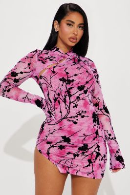 Carolina Mesh Mini Dress - Hot Pink sold by Fashion Nova