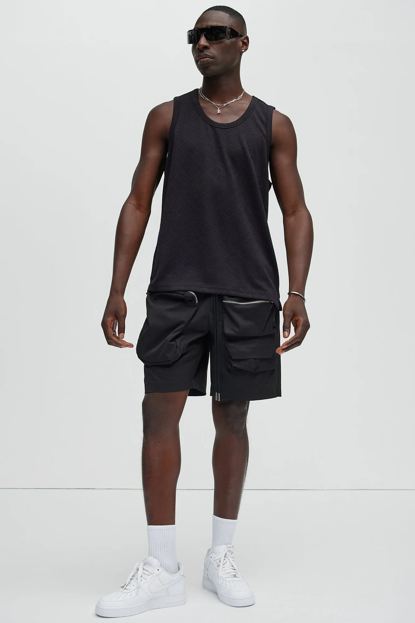 Easton Geo Textured Relaxed Tank Top - Black sold by Fashion Nova product image thumbnail 2