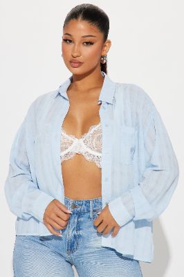 Bonnie Shirt - Blue sold by Fashion Nova