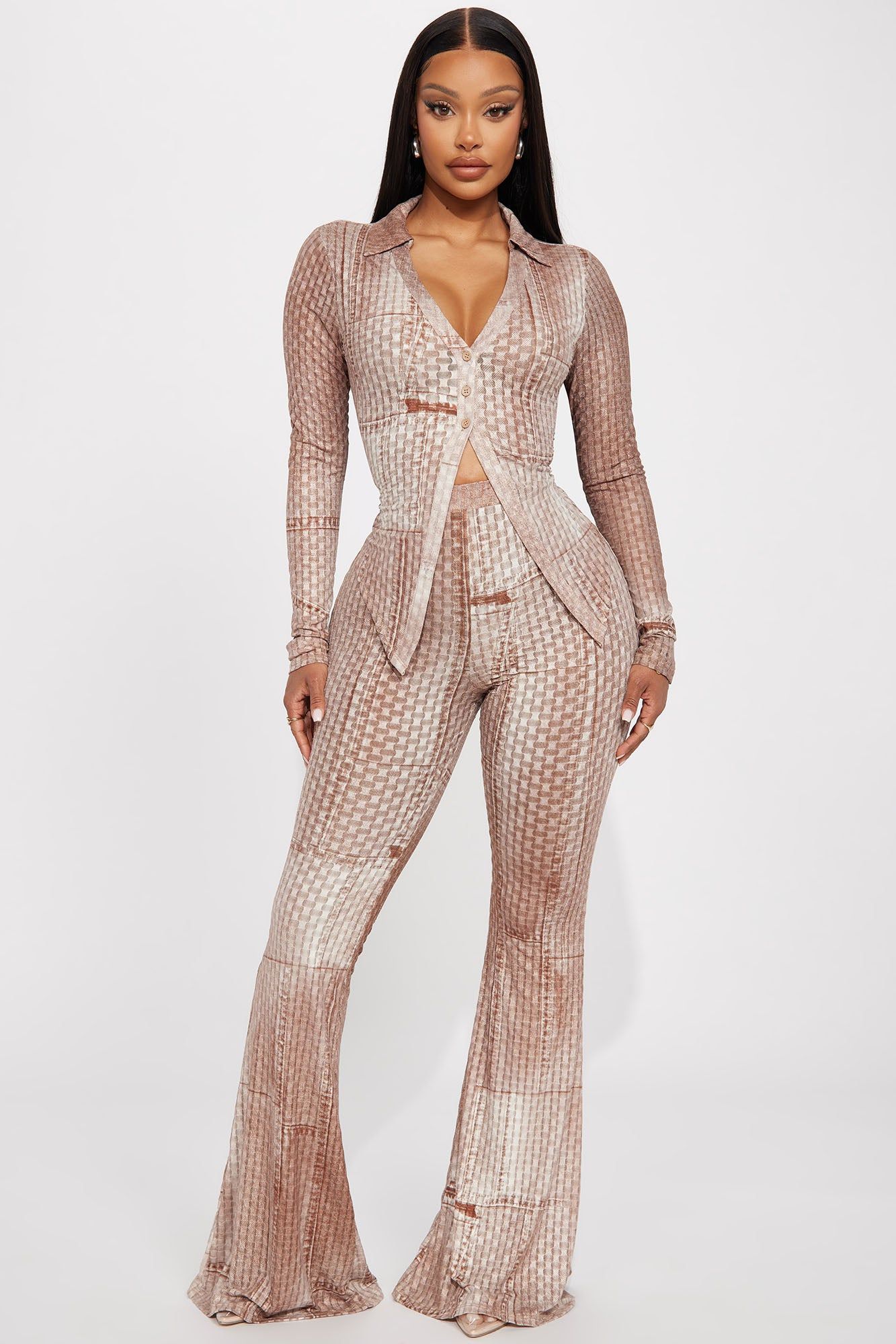 Magnolia Mesh Pant Set - Taupe sold by Fashion Nova