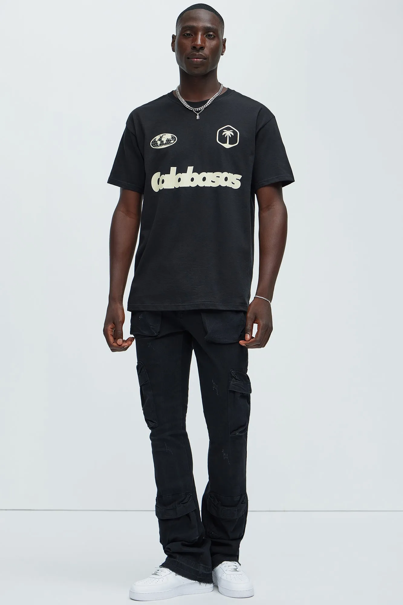 Pick Me Up Cargo Skinny Flare Jeans - Black sold by Fashion Nova product image thumbnail 2