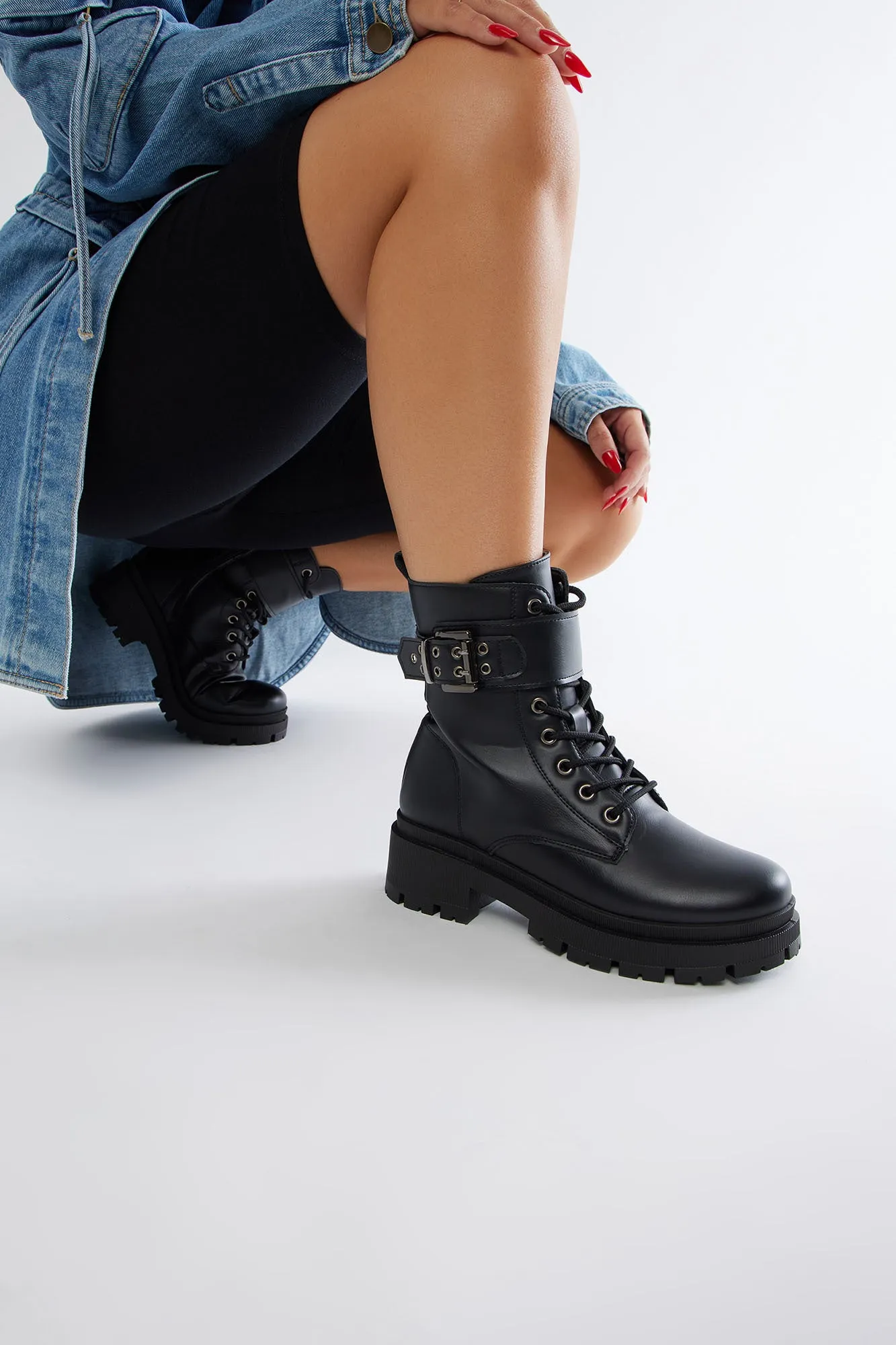 Tory Combat Boots - Black sold by Fashion Nova product image thumbnail 2