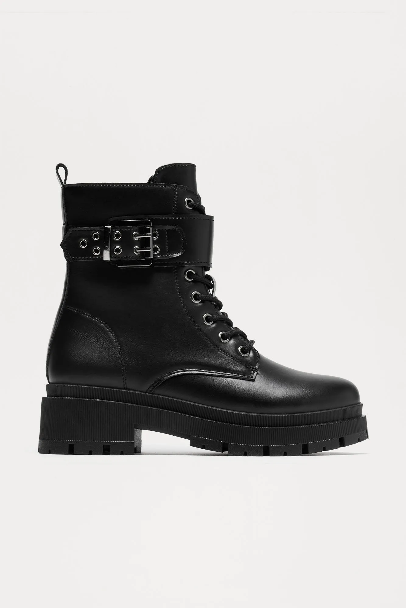 Tory Combat Boots - Black sold by Fashion Nova