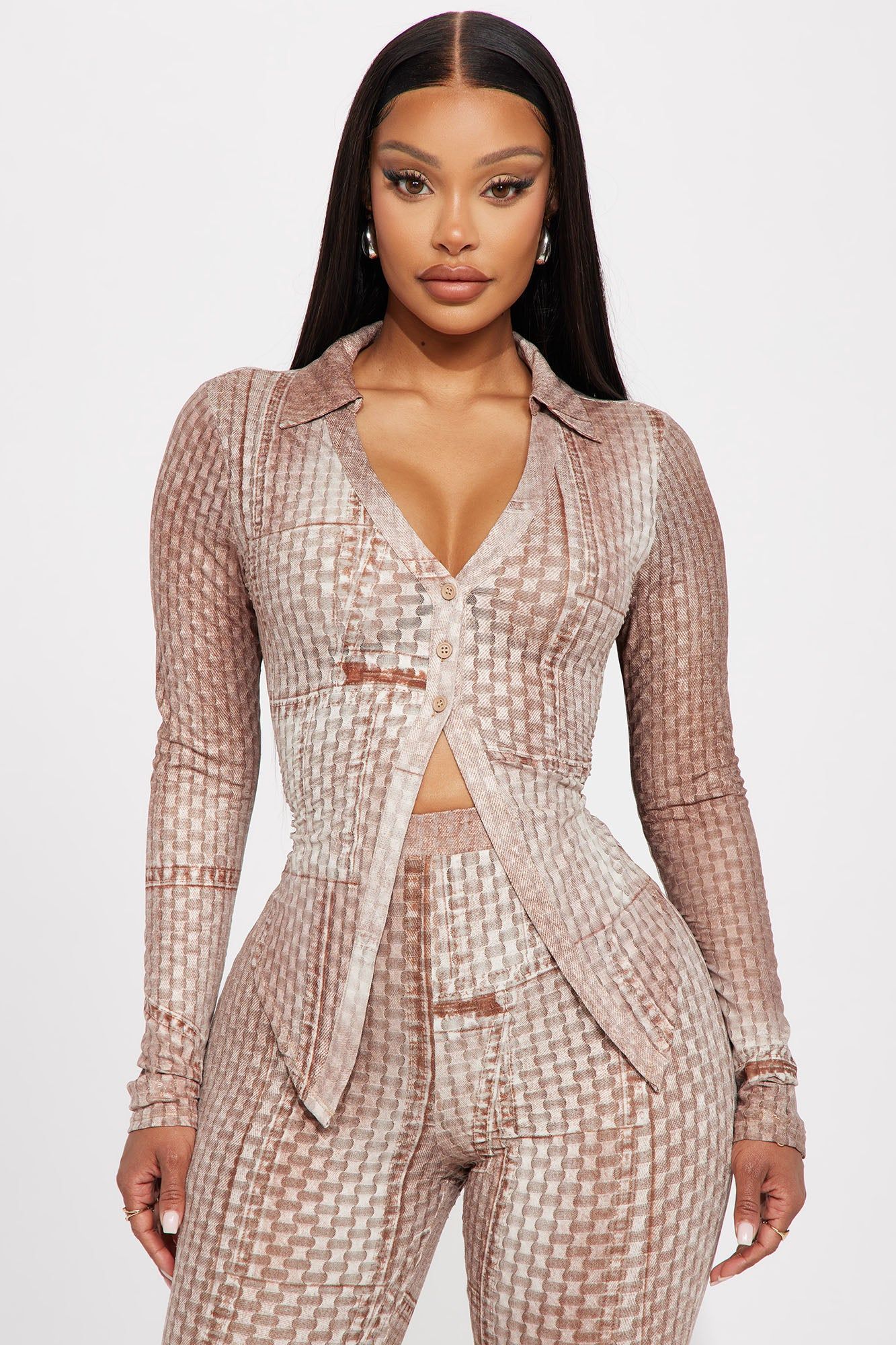 Magnolia Mesh Pant Set - Taupe sold by Fashion Nova product image thumbnail 2