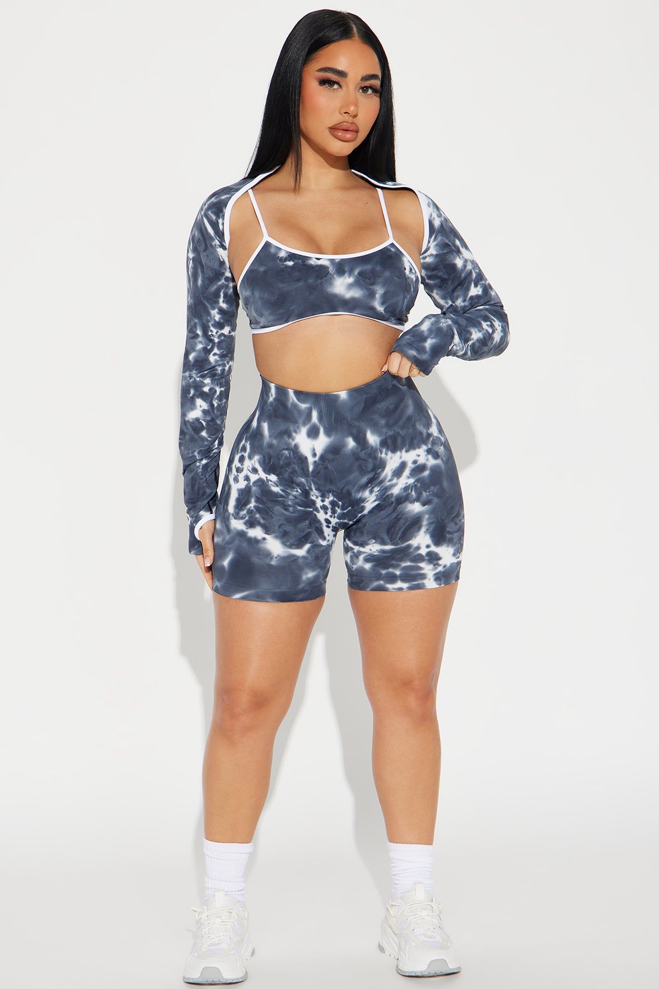 No Distractions Active Set - Navy/combo sold by Fashion Nova
