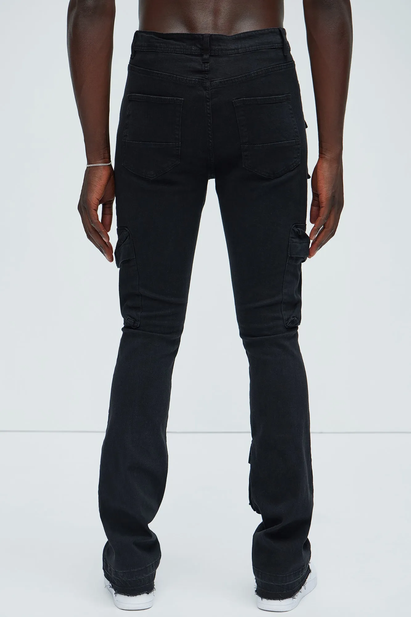 Pick Me Up Cargo Skinny Flare Jeans - Black sold by Fashion Nova product image thumbnail 4