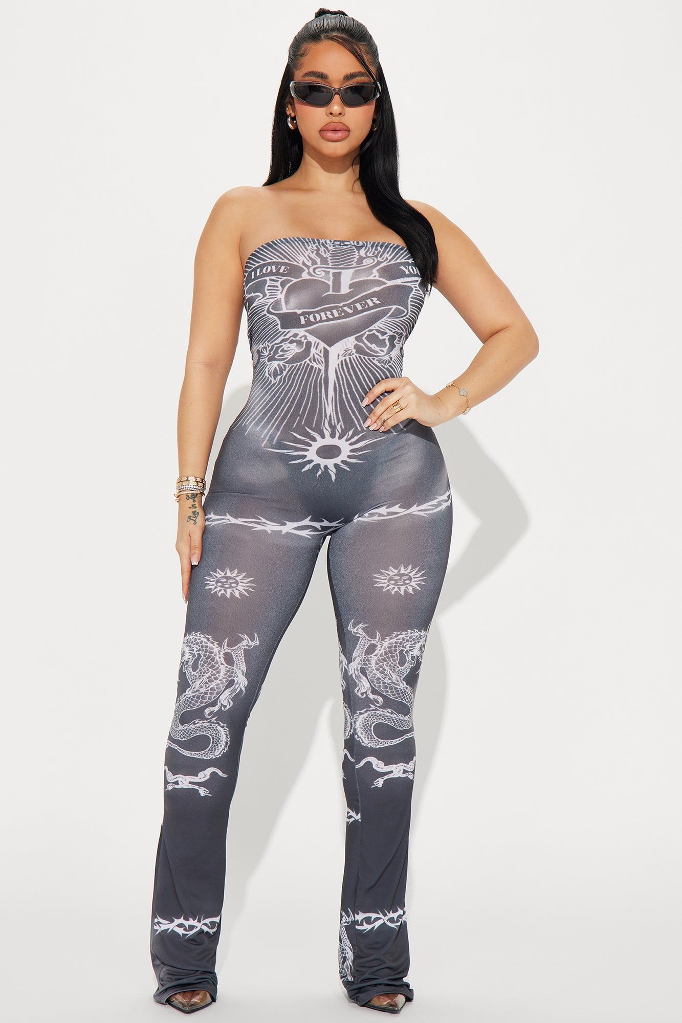 Love You Forever Jumpsuit - Black sold by Fashion Nova
