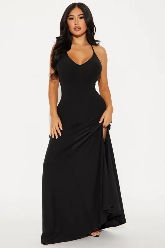 Let Be Real Maxi Dress - Black sold by Fashion Nova