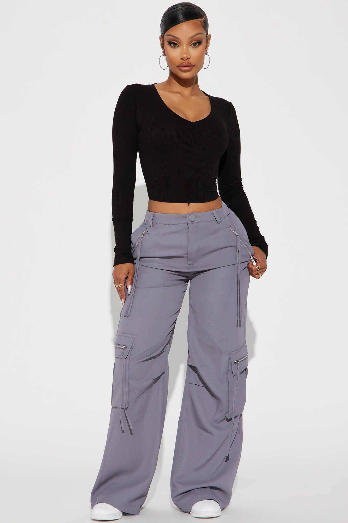 Jenni Ribbed Crop Top - Black sold by Fashion Nova product image thumbnail 2