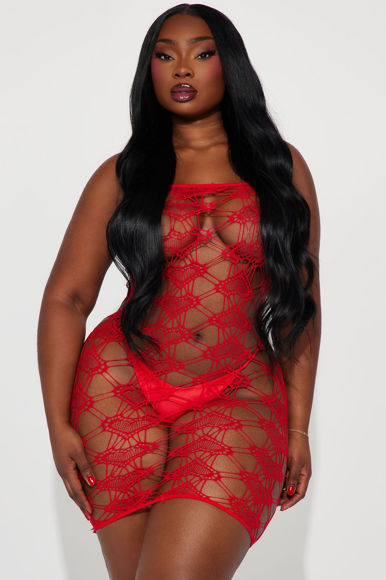 Queen Of Your Heart Dress Bodystocking - Red sold by Fashion Nova product image thumbnail 4