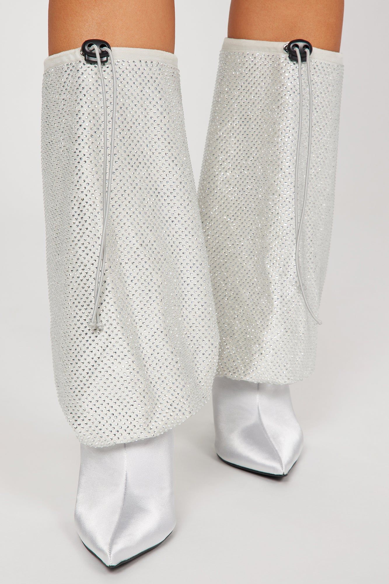 We Don't Stop Knee High Heeled Boots - Silver sold by Fashion Nova product image thumbnail 2