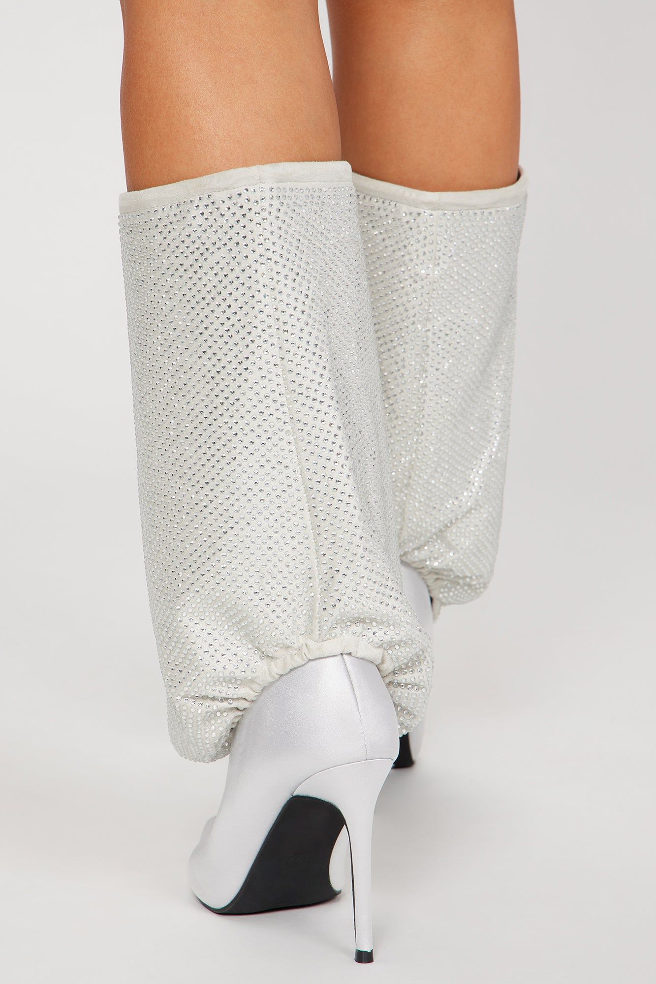We Don't Stop Knee High Heeled Boots - Silver sold by Fashion Nova product image thumbnail 4