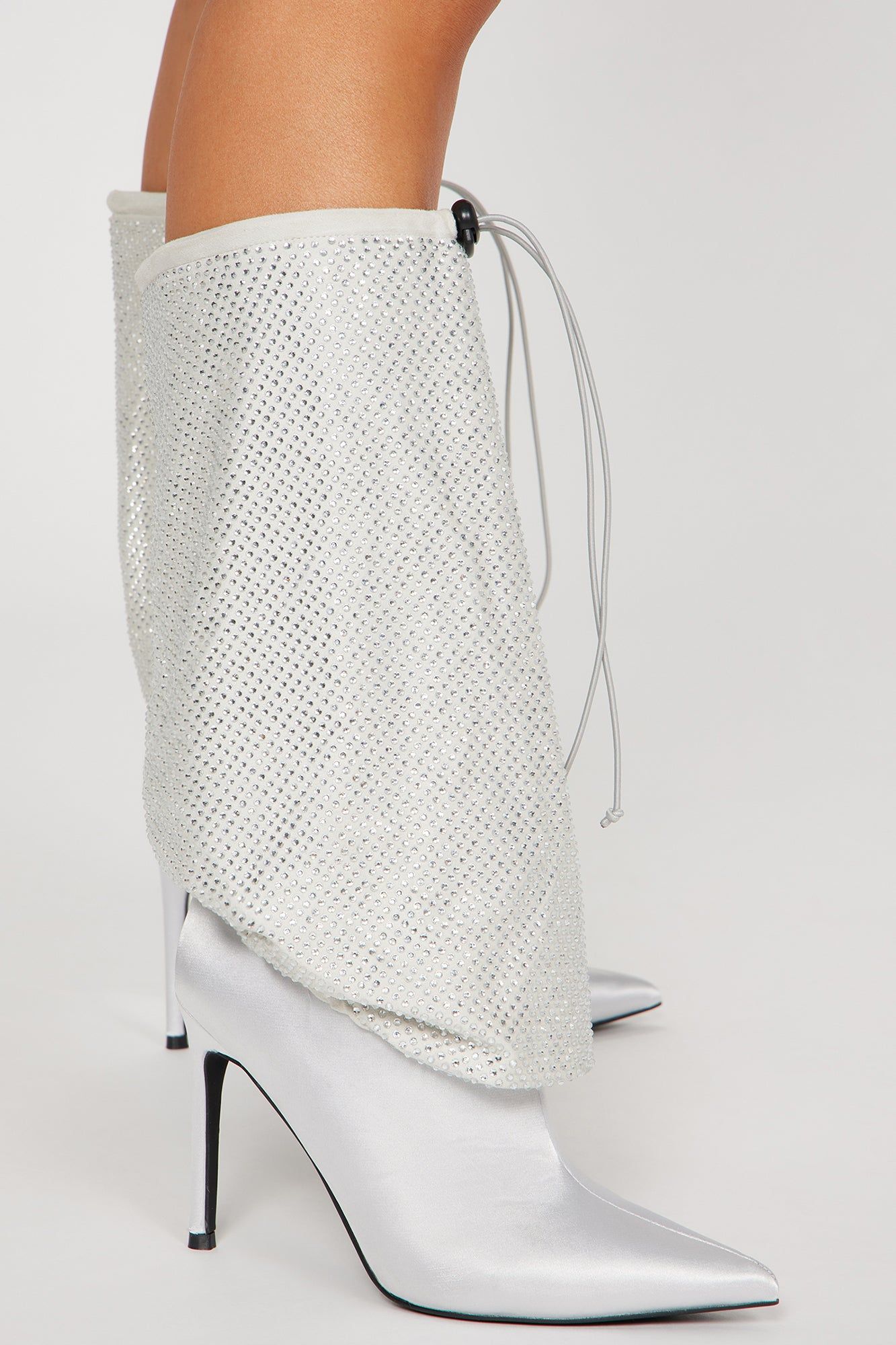 We Don't Stop Knee High Heeled Boots - Silver sold by Fashion Nova product image thumbnail 3