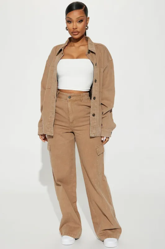 Hot Demand Denim Set - Mocha sold by Fashion Nova