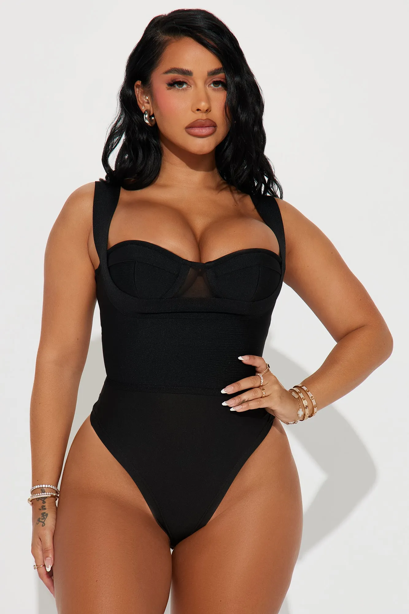 My Revenge Bandage Bodysuit - Black sold by Fashion Nova