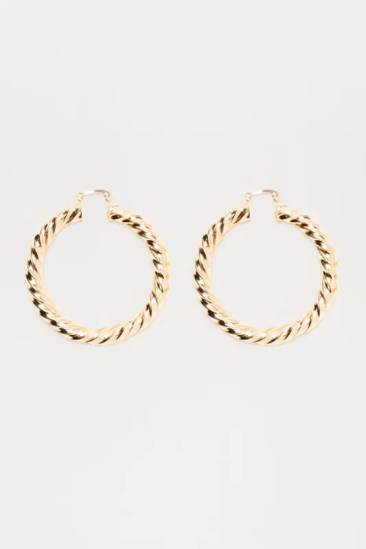Born A Baddie Hoop Earrings - Gold sold by Fashion Nova