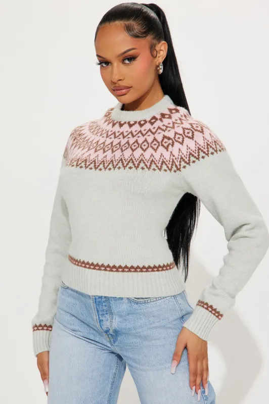 Always Sweater Weather Sweater - Grey/combo sold by Fashion Nova