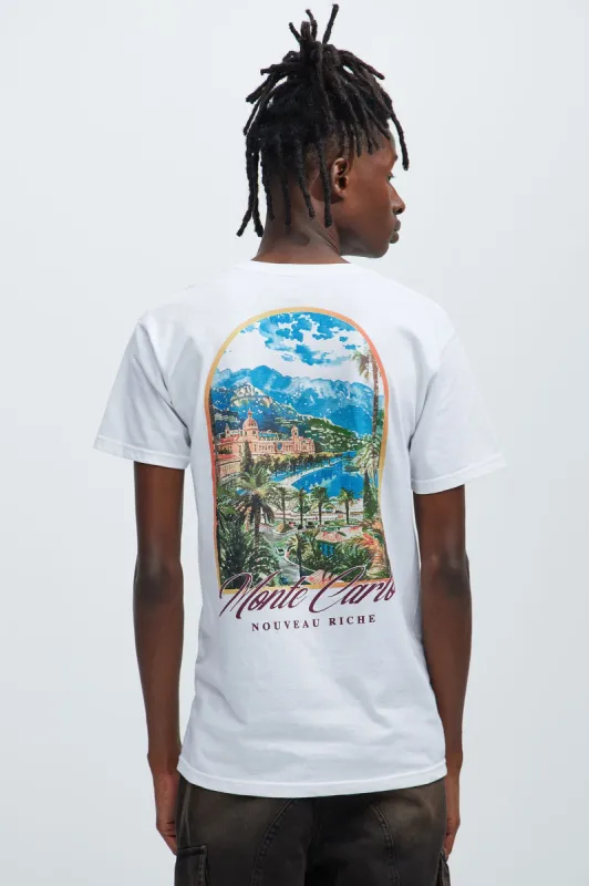 Monte Carlo Nouveau Riche Short Sleeve Tee - White sold by Fashion Nova