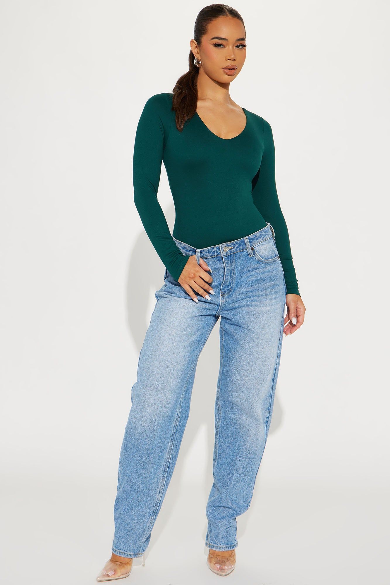 Myra Double Lined Bodysuit - Teal sold by Fashion Nova product image thumbnail 2