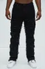 Got Me Distressed Cargo Straight Pants - Black sold by Fashion Nova