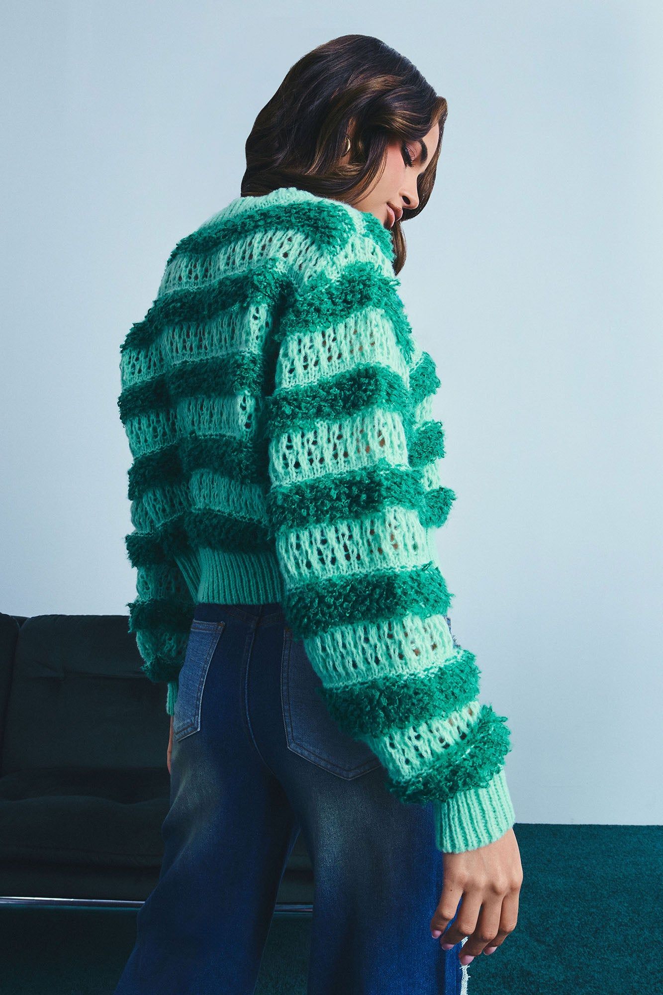 Minty Mood Crochet Cardigan Sweater - Mint/combo sold by Fashion Nova product image thumbnail 2