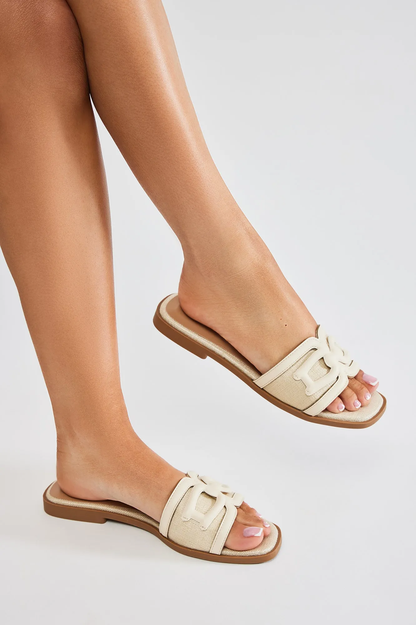 Moment Of Truth Flat Sandals - Natural/Combo sold by Fashion Nova product image thumbnail 4