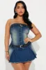 Urban Cowgirl Denim Micro Mini Dress - Dark Wash sold by Fashion Nova