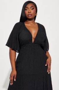 Elena Ruffle Maxi Dress - Black sold by Fashion Nova