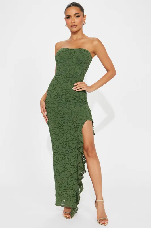Elizabeth Lace Maxi Dress - Olive sold by Fashion Nova