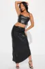 Dinner Date Faux Leather Midi Skirt - Black sold by Fashion Nova