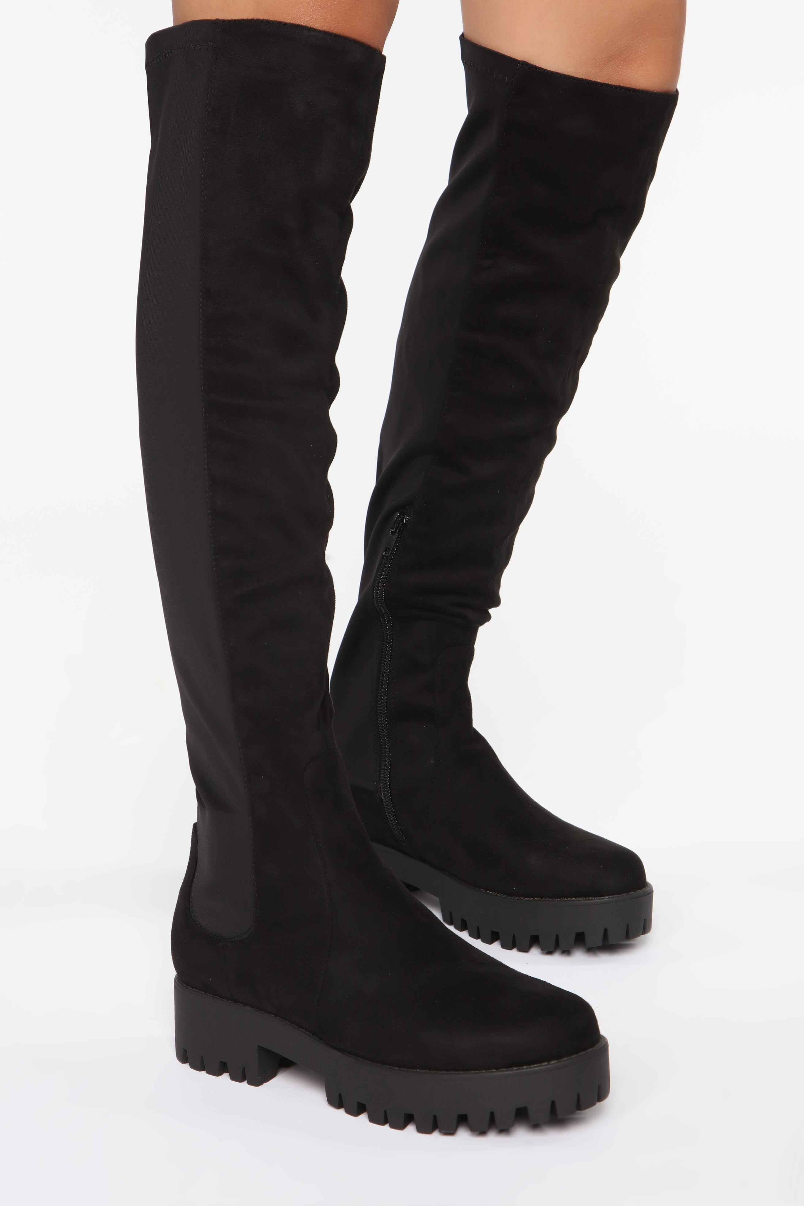On The Move Flat Boots - Black sold by Fashion Nova